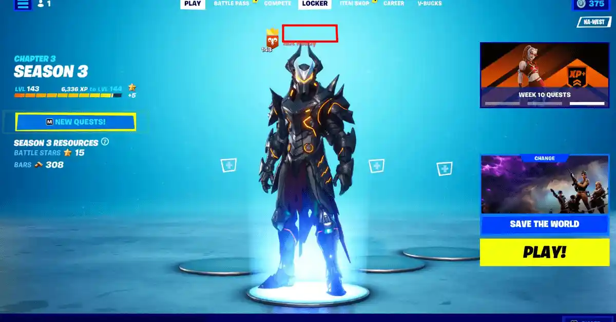 Invisible name in Fortnite game